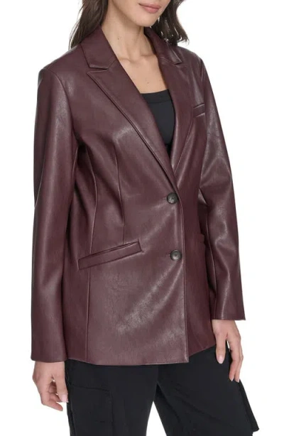 Levi's Women's Single-breasted Faux-leather Blazer In Burgundy
