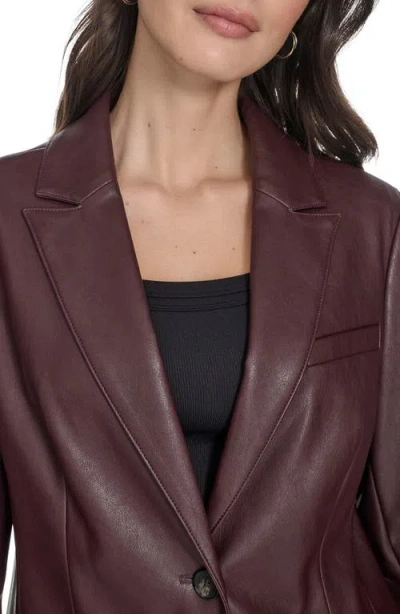 Levi's Women's Single-breasted Faux-leather Blazer In Burgundy