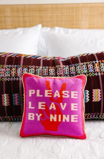 Furbish Leave By Nine Needlepoint Pillow In Multi
