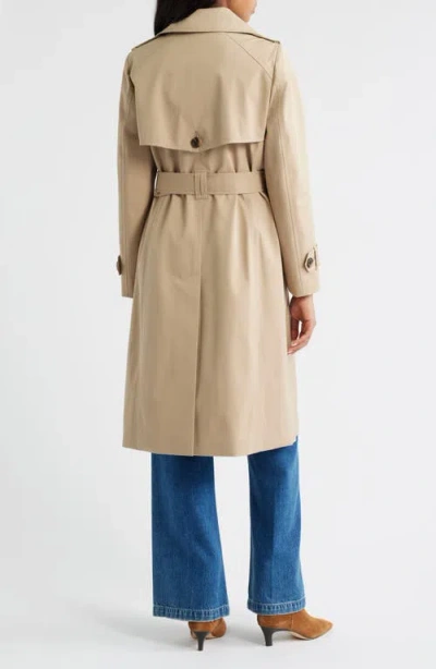 London Fog Double Breasted Trench Raincoat In Black