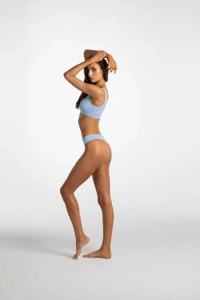 Ldma Low Hide Ribbed Thong In Blue