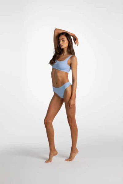 Ldma Low Hide Ribbed Thong In Blue