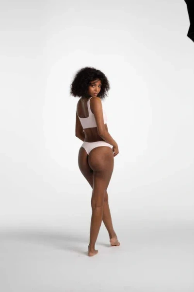 Ldma Low Hide Ribbed Thong In Pink