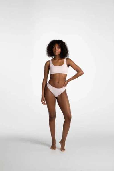 Ldma Low Hide Ribbed Thong In Pink