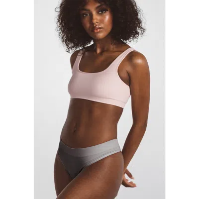 Ldma Low Hide Ribbed Thong In Pink