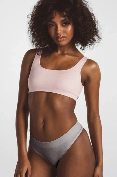 Ldma Low Hide Ribbed Thong In Pink