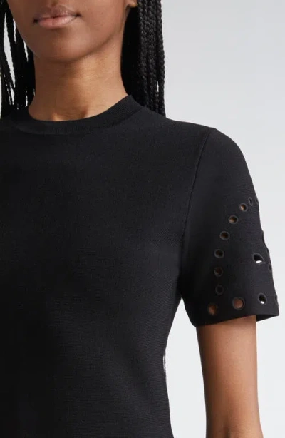 Ulla Johnson Fania Short Sleeve Knit Mini Dress In Noir In Blue