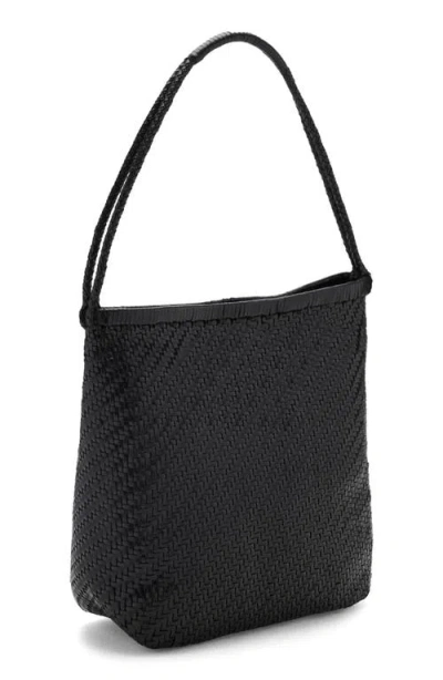 Mango Braided Leather Shoulder Bag
