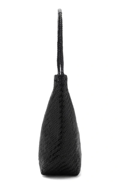 Mango Braided Leather Shoulder Bag