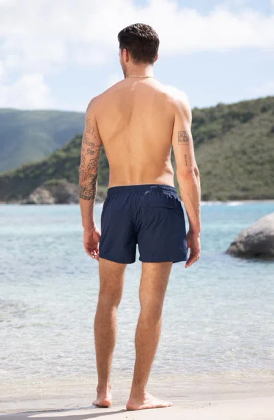 Auto-reply™ Sebastian Solid 4-inch Nylon Swim Trunks In Blue