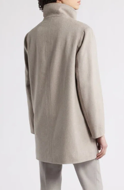 Fleurette Zoey Stand Collar Wool Car Coat In Neutral