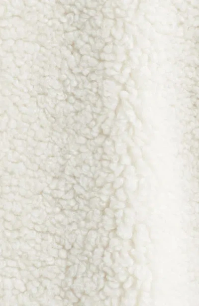 Bcbg Notch Collar Faux Shearling Long Coat In White