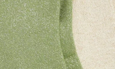 High Heel Jungle Assorted 2-pack Metallic Crew Socks In Green