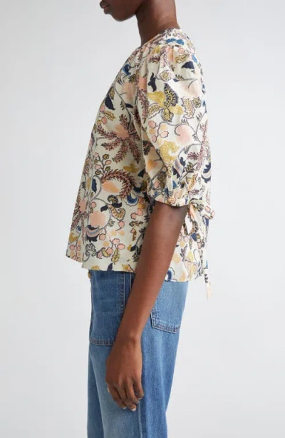 Ulla Johnson Coralie Short Sleeve Blouse Magnolia In Multi