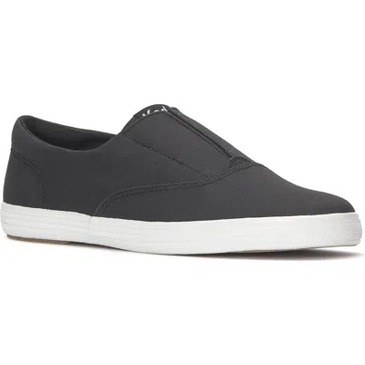 Keds Women's Champion Square Toe Soft Leather Slip On Leather Sneakers In Black