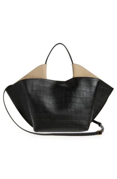 Ree Projects Medium Ann Croc Embossed Leather Tote
