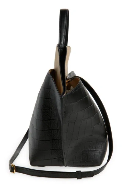 Ree Projects Medium Ann Croc Embossed Leather Tote