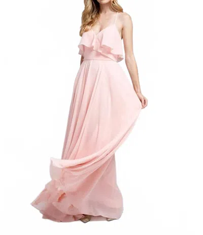 Amelia Couture Harper A-line Chiffon Dress In Rose