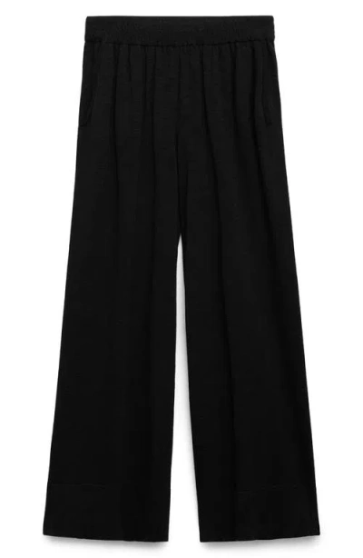 Mango Women's Fine Knit Straight Fit Pants In Black