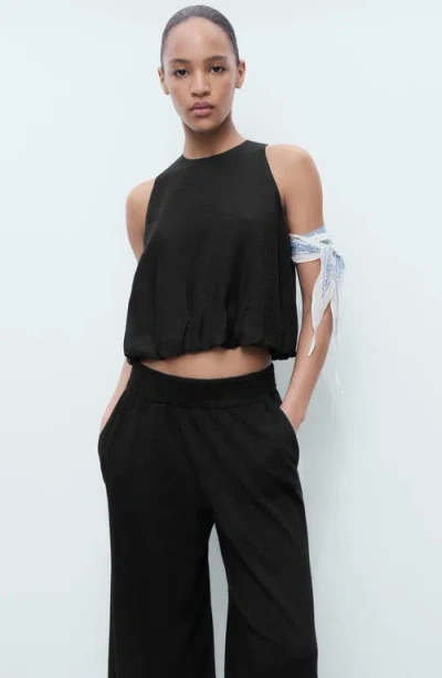 Mango Women's Fine Knit Straight Fit Pants In Black