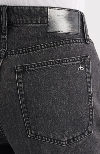 Rag & Bone Featherweight Logan High Rise Wide Leg Jeans In Jet Black In Black