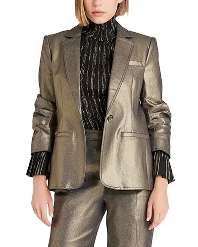 Cinq À Sept Gold Coated Khloe Blazer In Brown