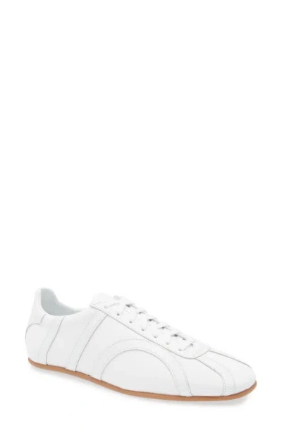 Totême Canvas Low-top Sneakers With Leather Profiles In White