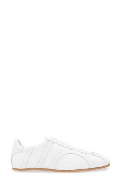 Totême Canvas Low-top Sneakers With Leather Profiles In White