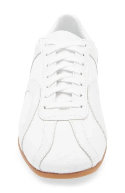 Totême Canvas Low-top Sneakers With Leather Profiles In White