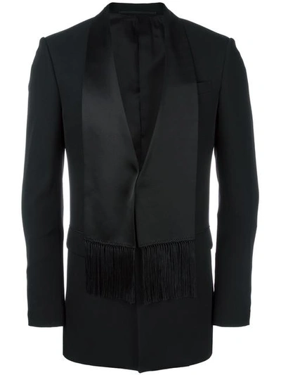 Givenchy Silk Satin Scarf Grain De Poudre Jacket In Black