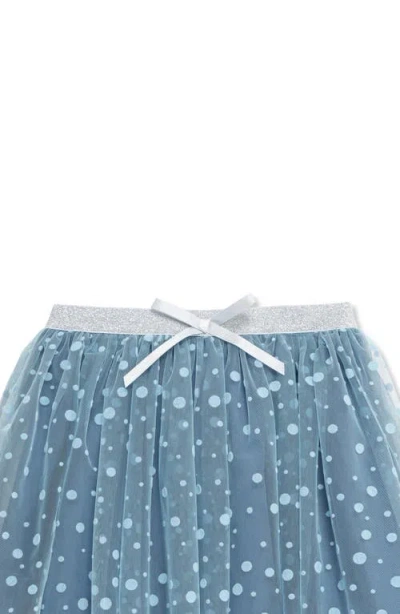 Peek Aren't You Curious Kids' Embroidered Flower Top & Polka Dot Tulle Skirt Set In Blue