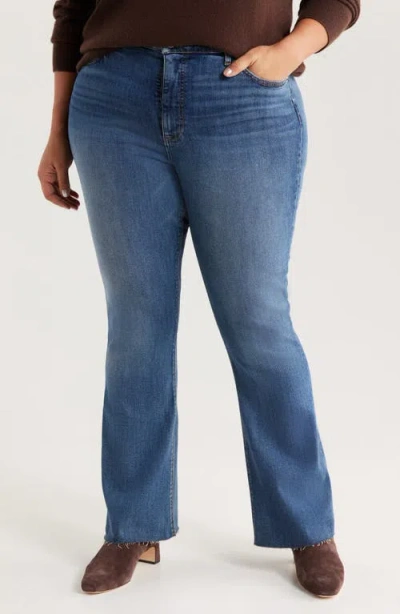 Kut From The Kloth Stella Fab Ab Raw Hem High Waist Flare Jeans In Blue