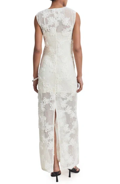 Mango Floral Crochet Dress Ecru In White