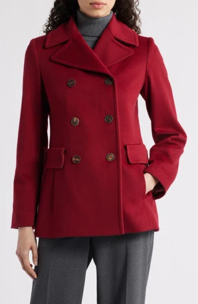 Fleurette Ali Wool Peacoat In Red