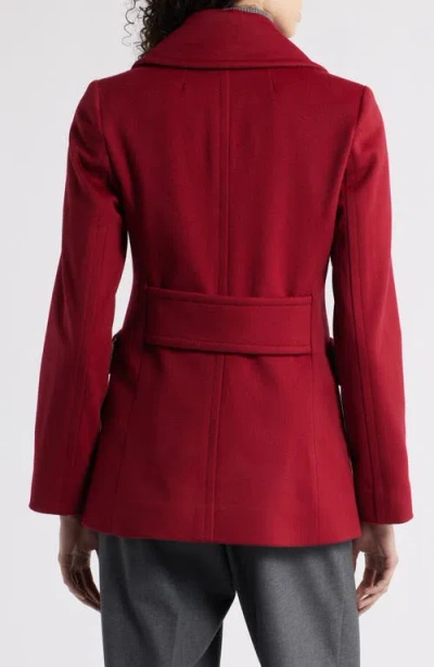 Fleurette Ali Wool Peacoat In Red