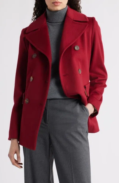 Fleurette Ali Wool Peacoat In Red