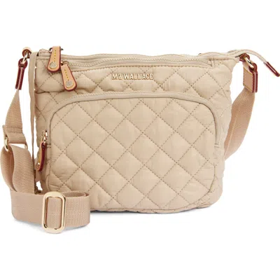 Mz Wallace Metro Scout Deluxe Quilted Nylon Crossbody Bag In Buff/light Gold