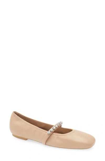 Stuart Weitzman Goldie Faux Pearl-embellished Leather Ballet Flats