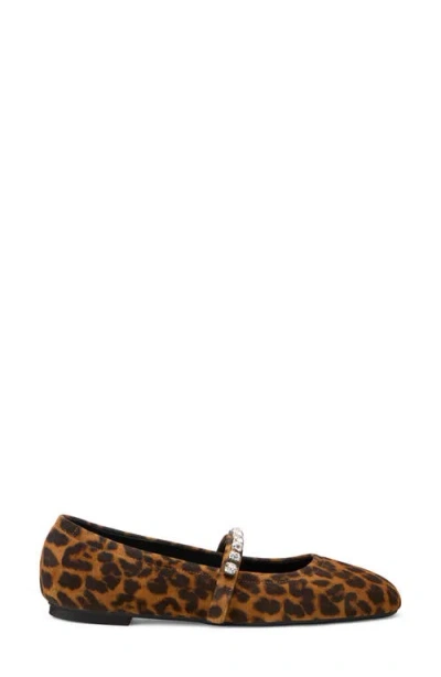Stuart Weitzman Supermoto Leopard Mary Jane Ballerina Flats