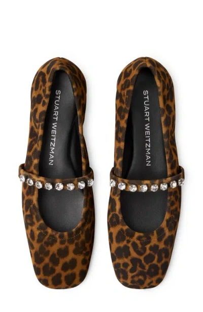 Stuart Weitzman Supermoto Leopard Mary Jane Ballerina Flats