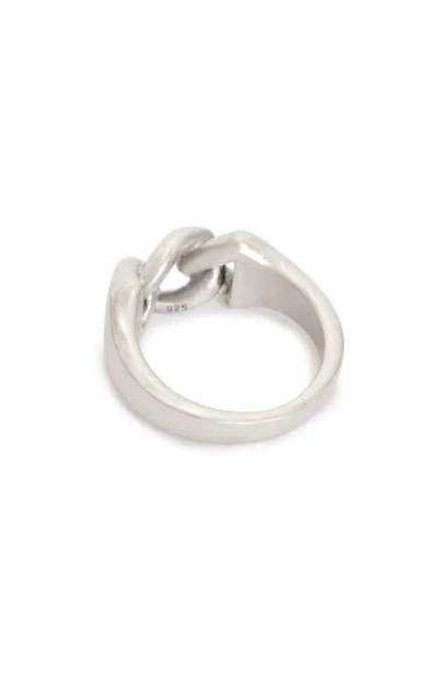 Allsaints Curb Chain Ring In Silver