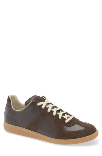 Maison Margiela Dark Brown Replica Sneakers In Black