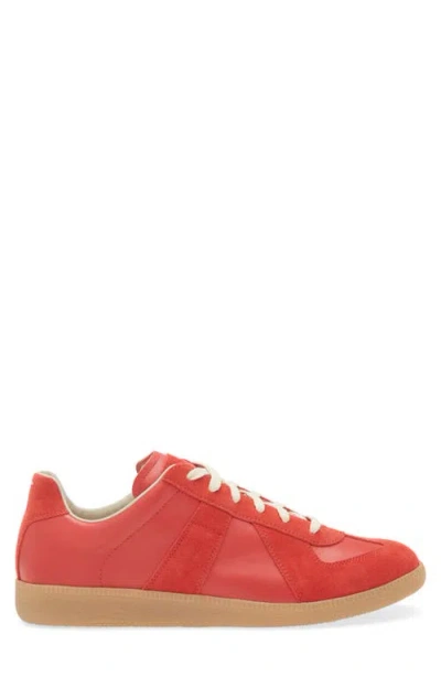 Maison Margiela Modern Sneakers With Suede Panels And Rubber Sole In Red