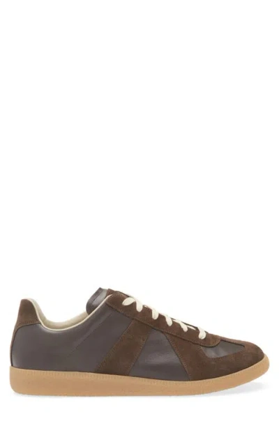 Maison Margiela Dark Brown Replica Sneakers In Black