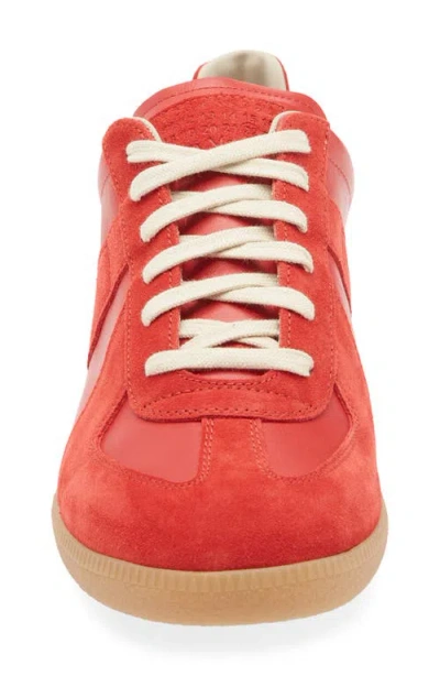Maison Margiela Modern Sneakers With Suede Panels And Rubber Sole In Red