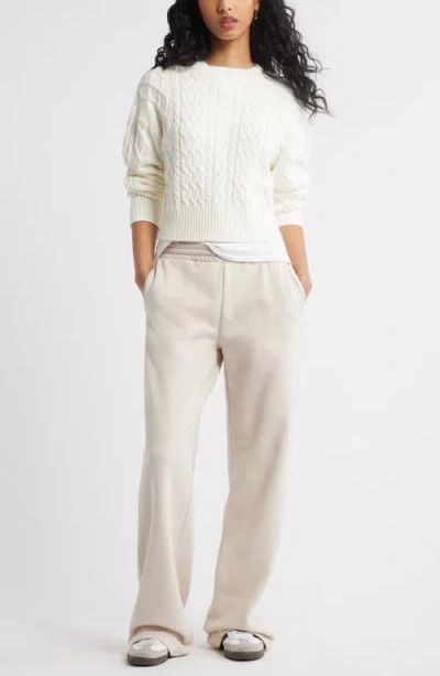 Bp. Cable Pullover Sweater In White