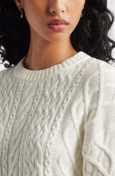 Bp. Cable Pullover Sweater In White