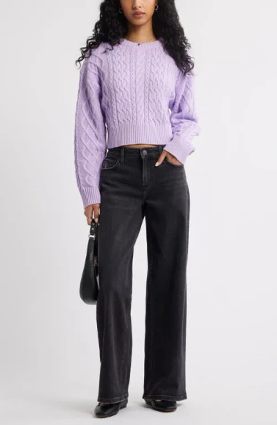 Bp. Cable Pullover Sweater In Purple