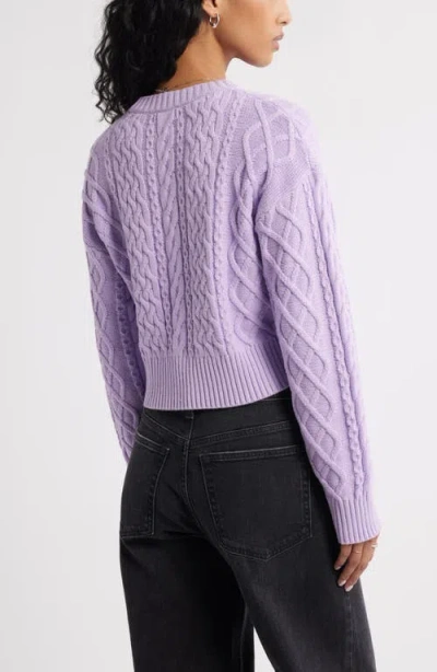 Bp. Cable Pullover Sweater In Purple