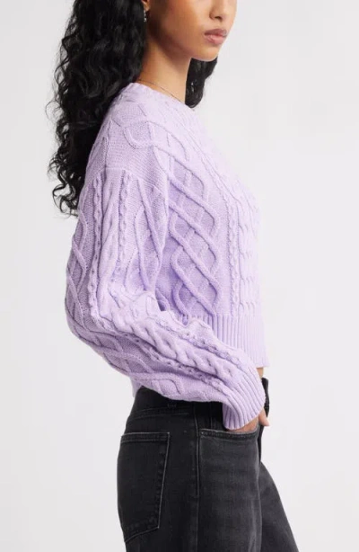 Bp. Cable Pullover Sweater In Purple